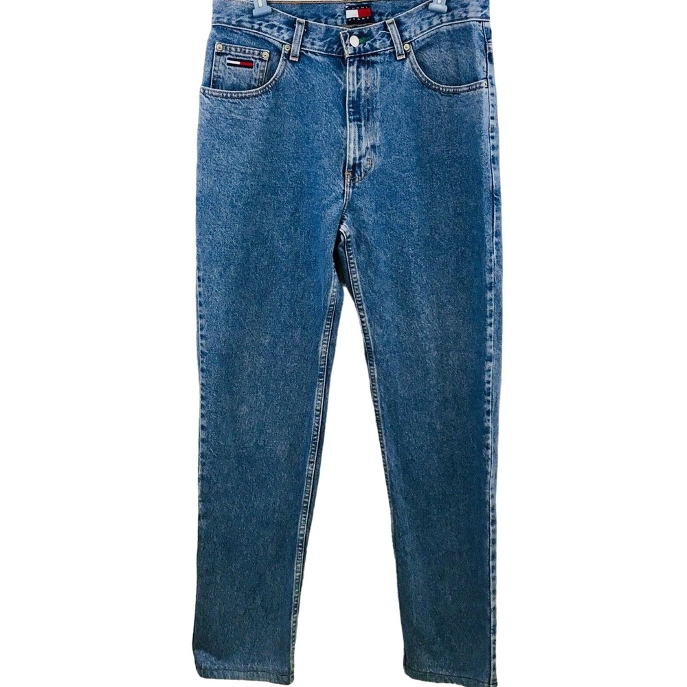 Mens 33x34 Tommy Hilfiger Reverso Tommy Jeans Straight Medium 2001 Hemmed to 32"